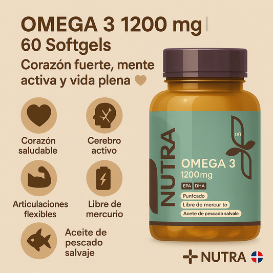 OMEGA 3 1200 mg | 60 Capsulas | Corazón fuerte, mente activa y vida plena 💙