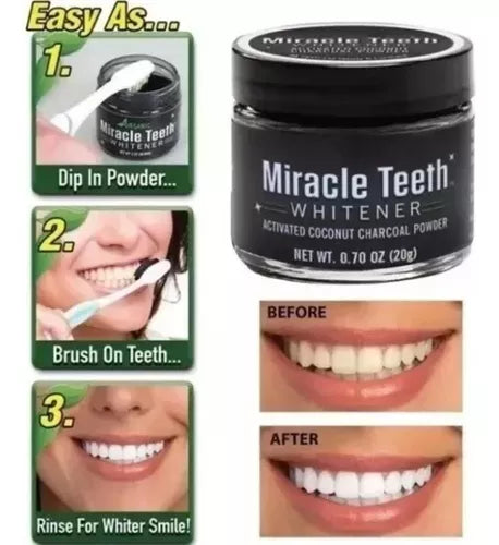 BLANQUEADOR DE DIENTES NATURAL DE CARBON ACTIVADO Y COCO