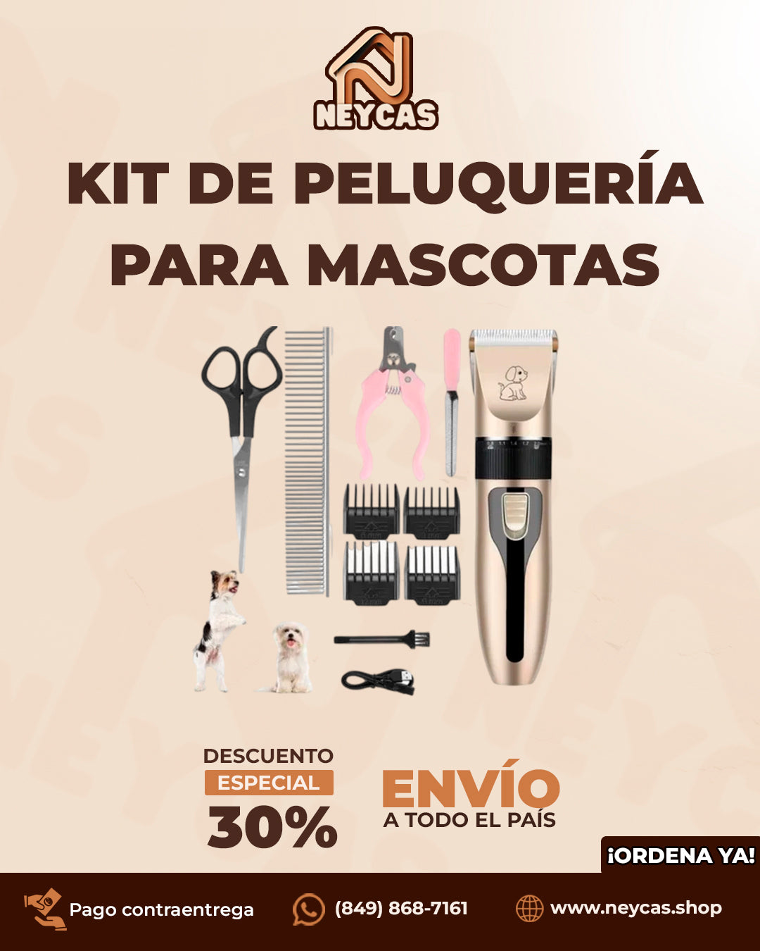 Kit de Peluquería para Mascotas PeloPet™ | Corte Seguro, Preciso y Sin Estrés – ¡Ideal para Perros y Gatos!