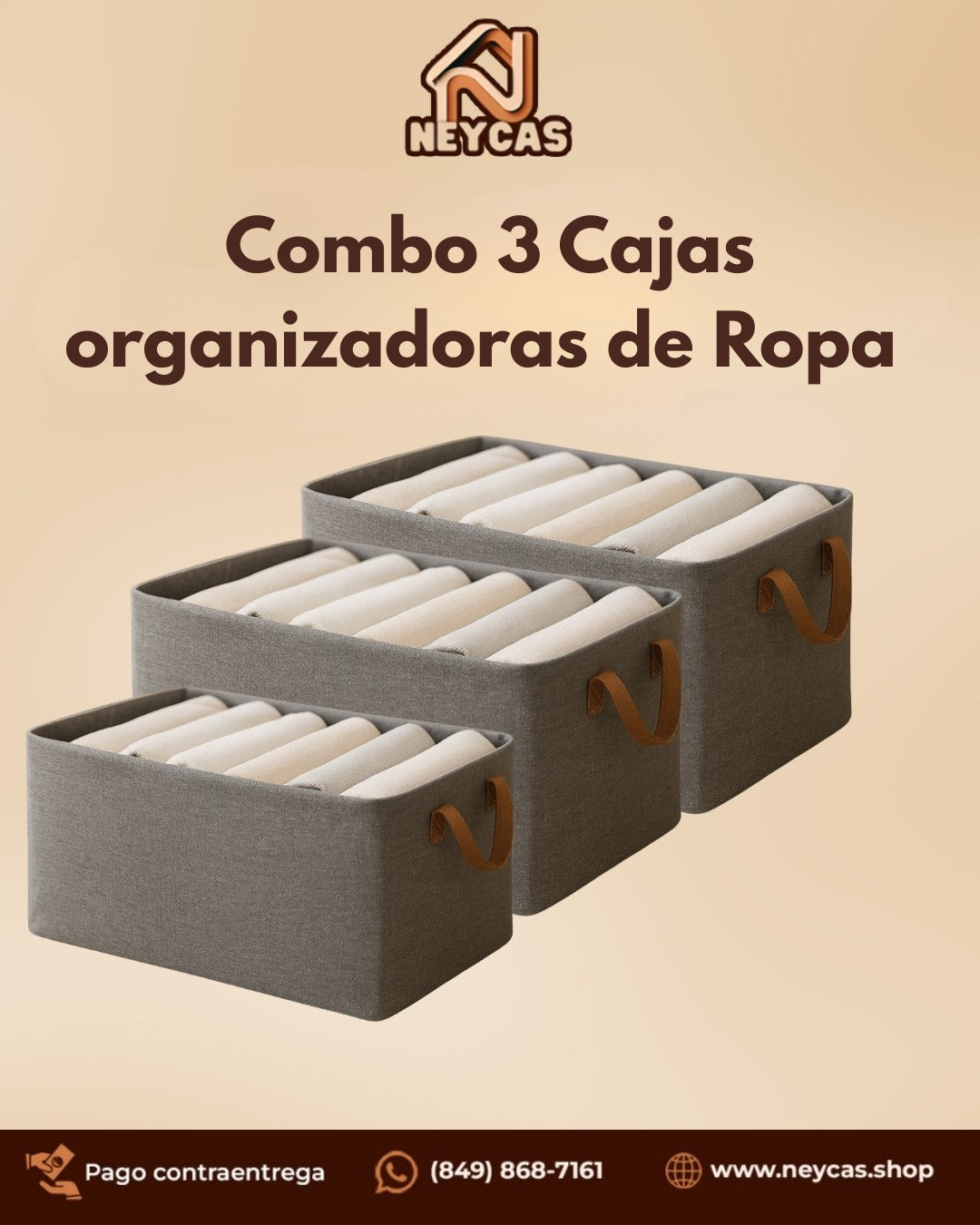 Combo 3 Cajas organizadoras de Ropa | Calidad Premium | Ordena tu Clóset al Instante