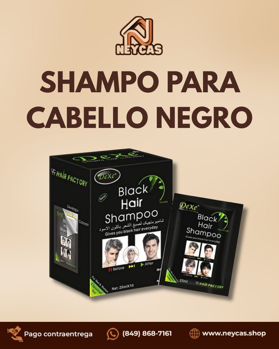 Shampoo para Cabello Negro BlackCare™ (20 Sobres) | Tonifica, Realza el color negro y Mejora tu Look Natural