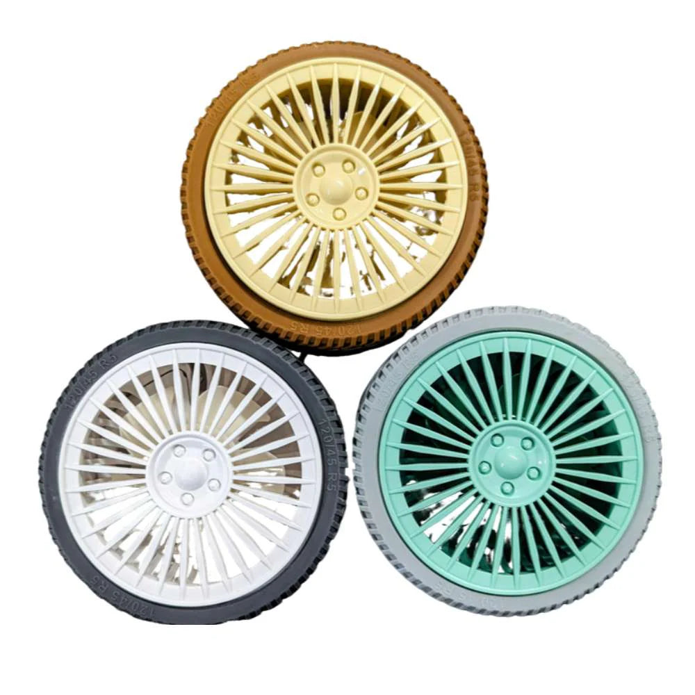MINI VENTILADORES TIPO NEUMÁTICOS, INALAMBRICOS RECARGABLES DE 3 VELOCIDADES