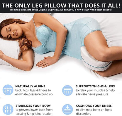 Almohada de apoyo de espuma para piernas y rodilla, alivio del dolor calmante para ciática, espalda y caderas, rodillas, articulaciones