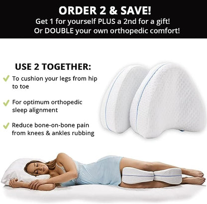 Almohada de apoyo de espuma para piernas y rodilla, alivio del dolor calmante para ciática, espalda y caderas, rodillas, articulaciones