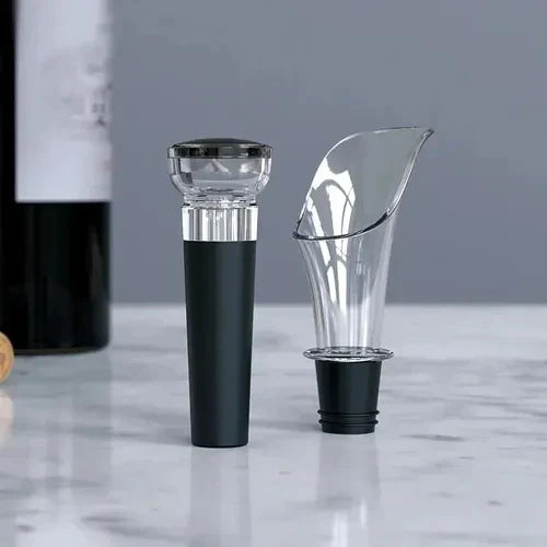 DESTAPADOR DE VINOS AUTOMÁTICO JUEGO DE 4 PIEZAS - SACA CORCHOS, DESTAPADOR, DISPENSADOR Y SELLADOR.