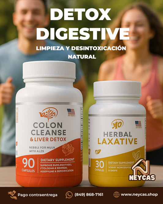 Combo Detox Digestive Colon Cleanse + Herbal Laxative Life™ | ¡No estás GORD@, estás INFLAMAD@! | Limpia Tu Organismo de forma Natural