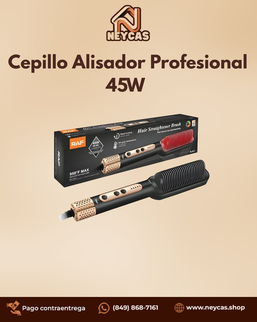 Cepillo Alisador Profesional 45W | Cabello Liso en Minutos