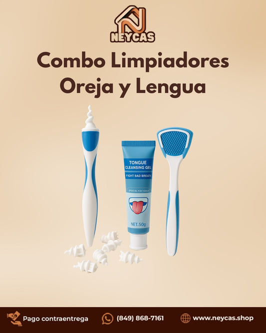 Combo Higiene Total Limpiador de Orejas y Lengua | Oídos Limpios + Aliento Fresco