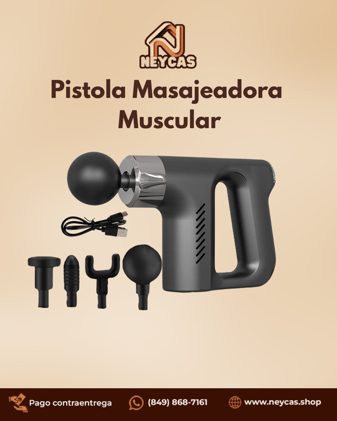 Pistola Masajeadora Muscular | Alivia el dolor, relaja tus músculos y recupera tu cuerpo en minutos