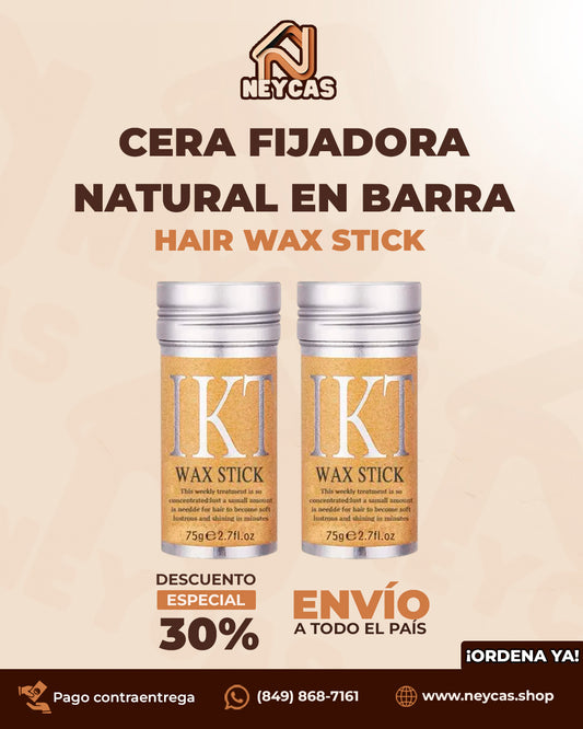 Combo de 2 (DOS) Cera Fijadora Natural en Barra IKT™ | Control total del frizz y baby hairs con ingredientes naturales