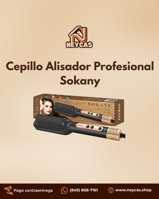 Cepillo Alisador Profesional Sokany | Consigue un alisado perfecto con acabado profesional desde casa