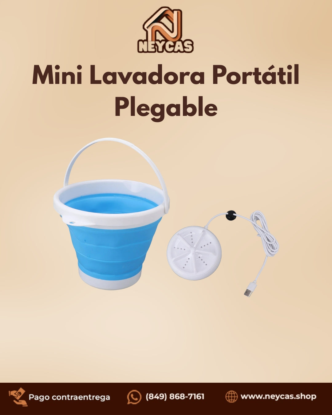 Mini Lavadora Portátil Plegable | con Motor USB, Ideal para Espacios Pequeños y Viajes
