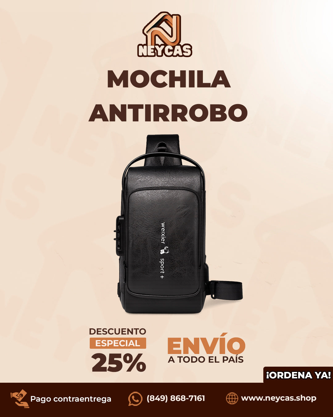 Mochila Antirrobo UrbanaSafe™ |  Estilo y Protección en una Sola Mochila – Ideal para Moto, Oficina o Viaje