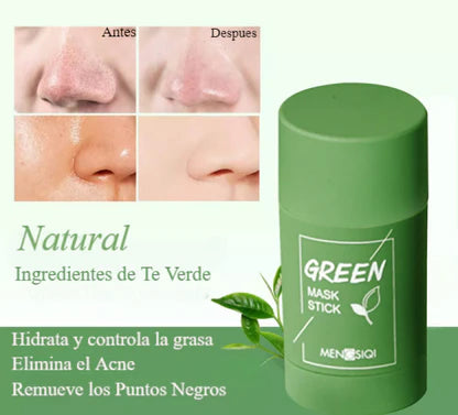 COMBO DE DOS (2) MASCARILLAS DE TE VERDE EN BARRA PARA ELIMINAR PUNTOS NEGROS Y ELIMINAR LA GRASA DE LA CARGA
