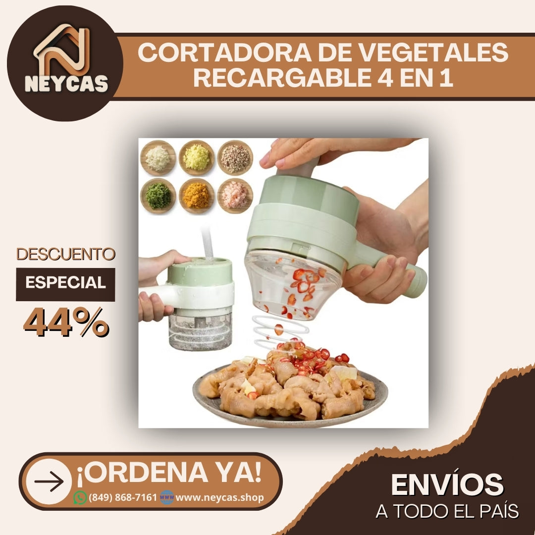 PISTOLA CORTADORA DE VEGETALES RECARGABLE 4 EN 1