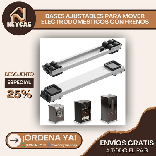 BASES AJUSTABLES PARA MOVER ELECTRODOMESTICOS CON FRENOS