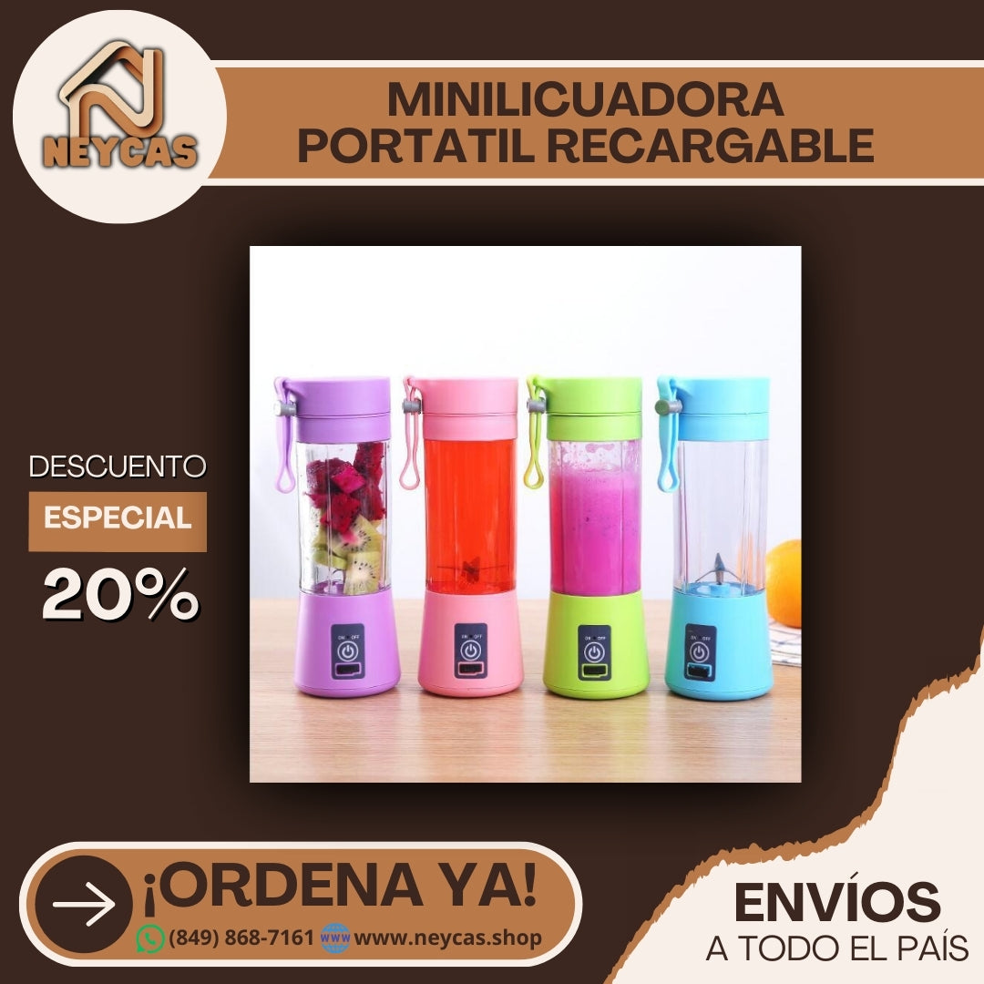 MINI LICUADORA PORTATIL - IDEAL PARA GYM, CASA, VIAJES Y MÁS