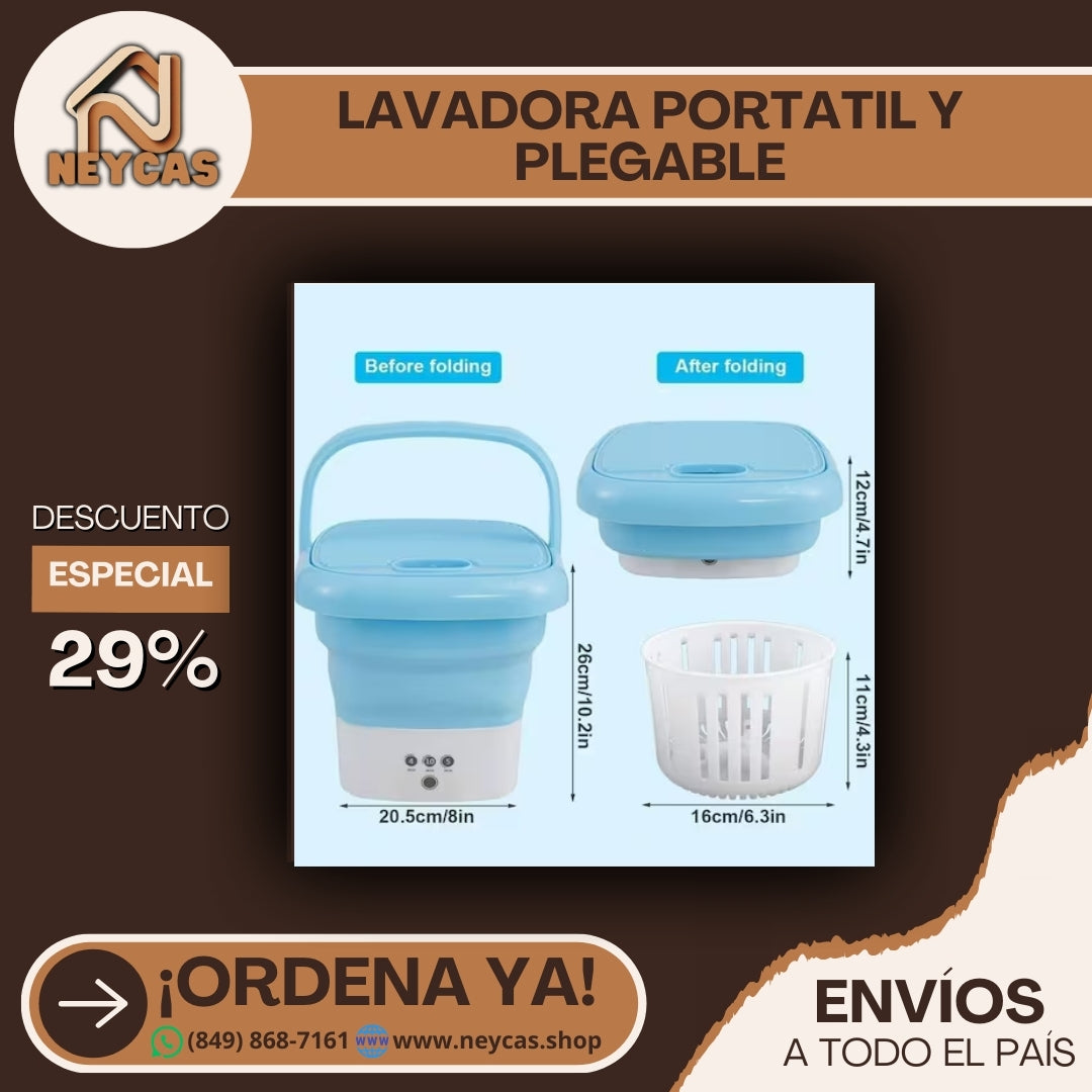 MINI LAVADORA PORTATIL Y PLEGABLE | PARA LAVADO EXPRESS