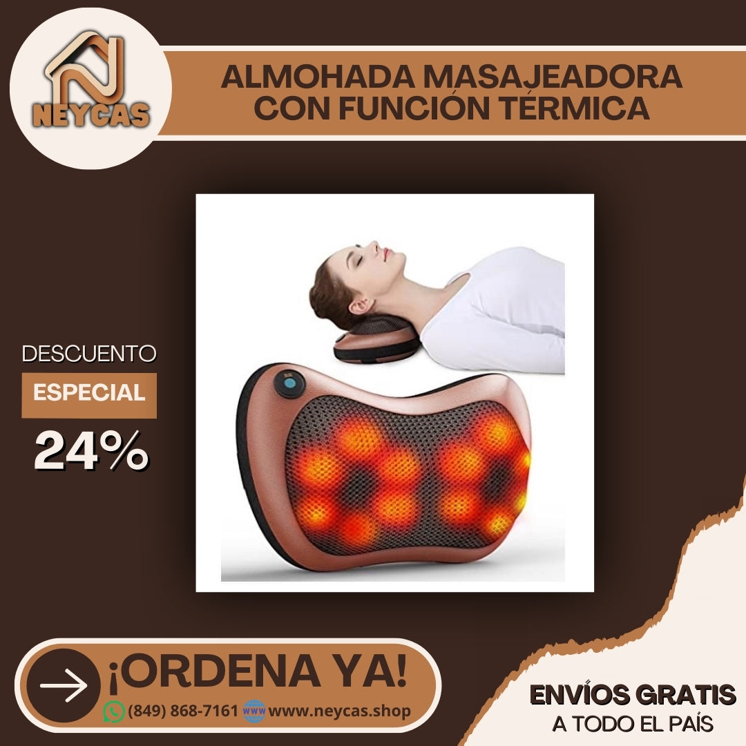 ALMOHADA MASAJEADORA CON DIFERENTES FUNCIONES Y MODALIDADES