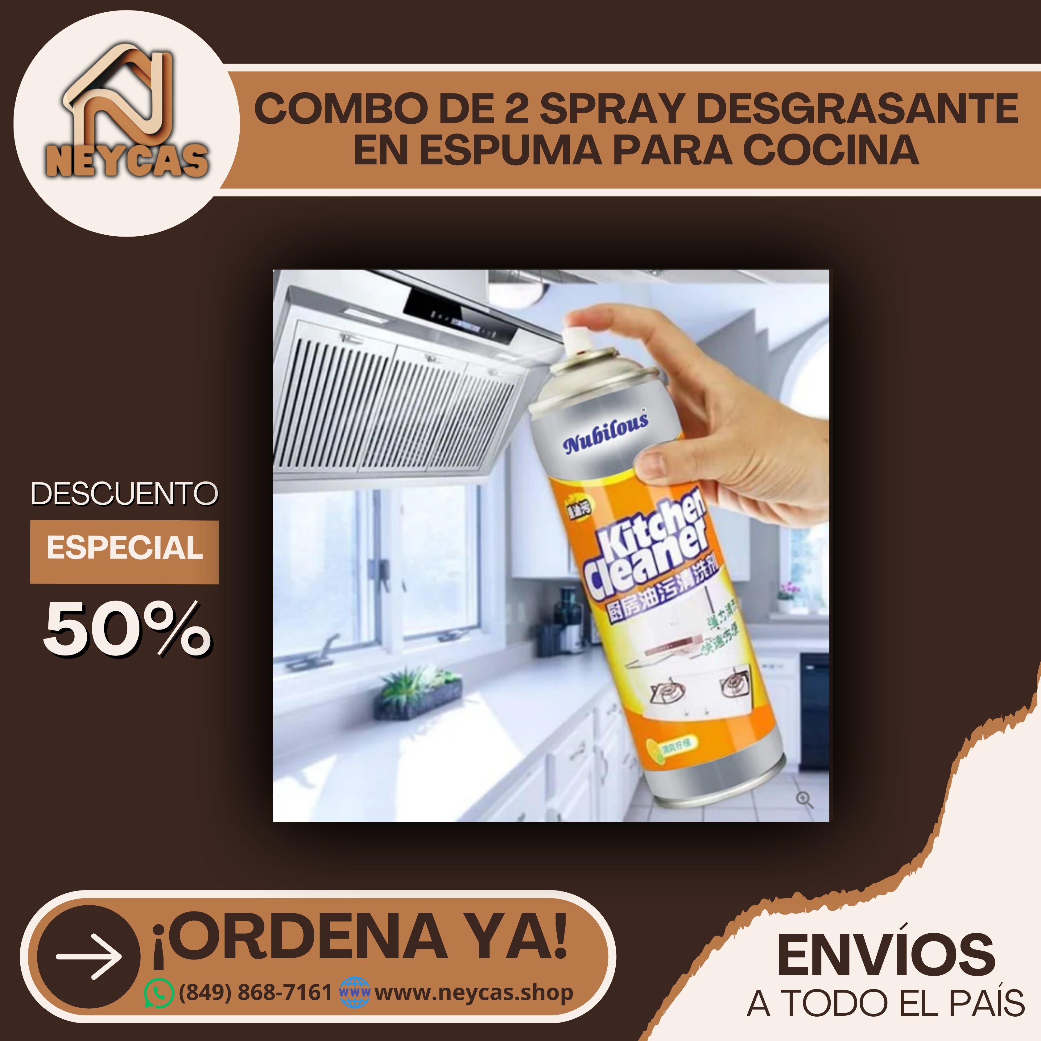 COMBO DE 2 (dos) SPRAY DESGRASANTE EN ESPUMA PARA COCINA