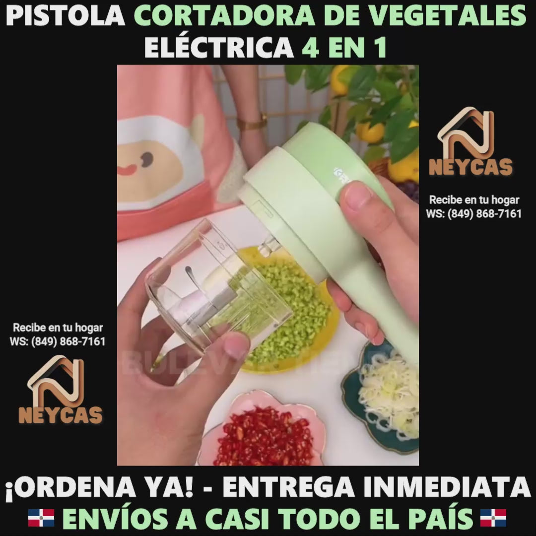 PISTOLA CORTADORA DE VEGETALES RECARGABLE 4 EN 1