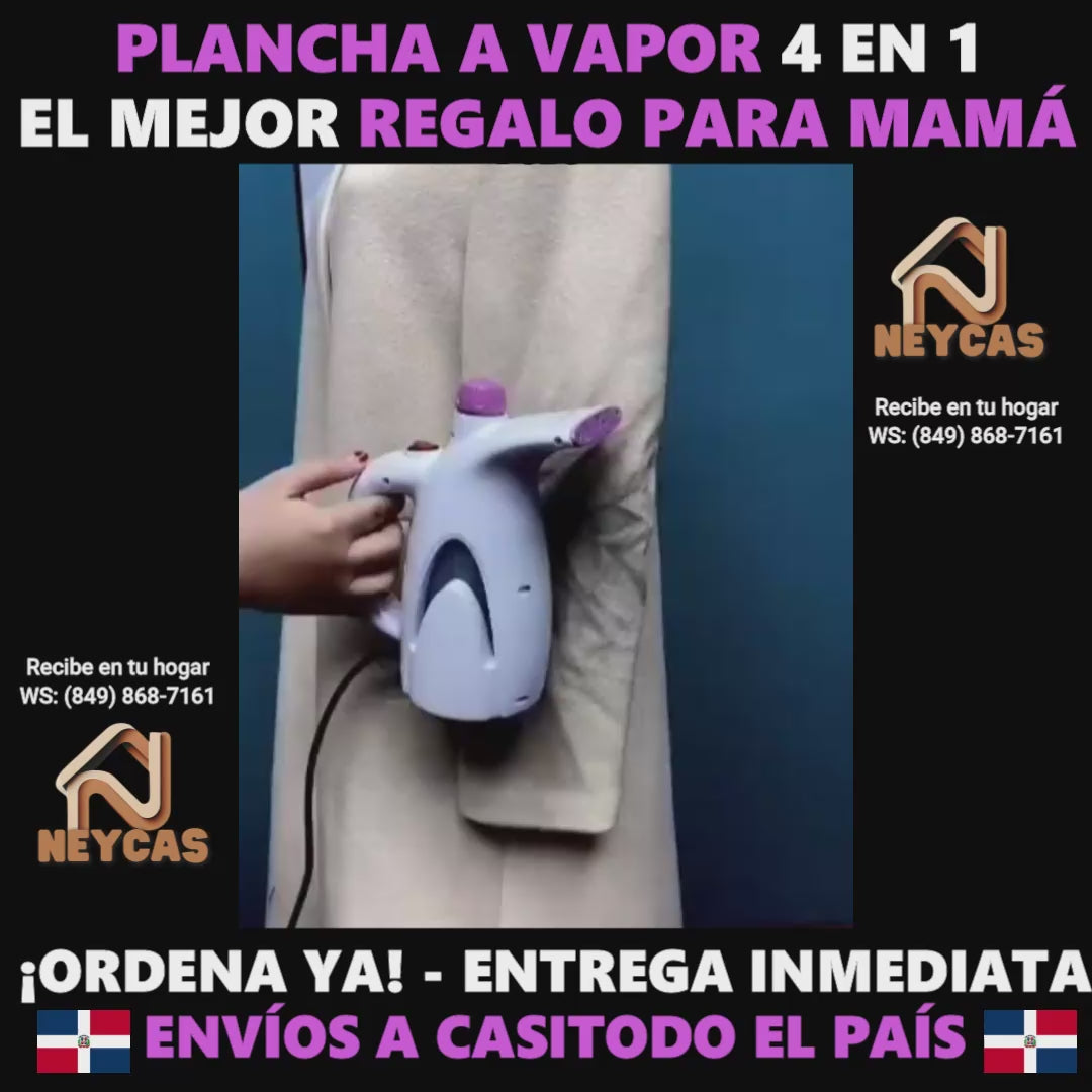 PLANCHA A VAPOR 4 EN 1: VAPORIZADOR FACIAL, PLANCHA DE ROPA, HUMEDIFICADOR AMBIENTAL, DESIFECTANTE