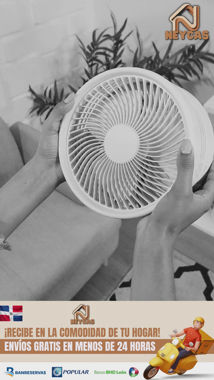 MINI VENTILADORES TIPO NEUMÁTICOS, INALAMBRICOS RECARGABLES DE 3 VELOCIDADES
