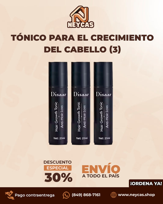 Combo de TRES (3) Tónicos para el crecimiento del cabello DISAAR™ | Cabello más fuerte, más denso y sin caídas con solo unas gotas